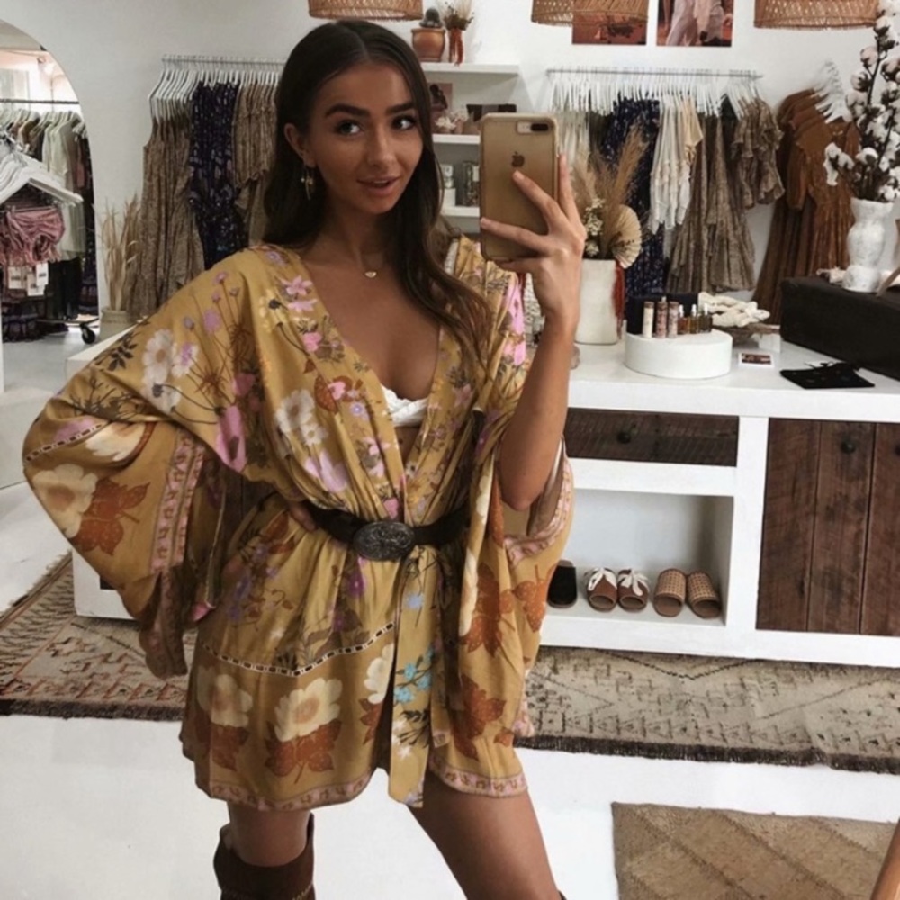 SOLD OUT Festival Bohemian Flower Printed Kimono Robe - Picture 5 of 6